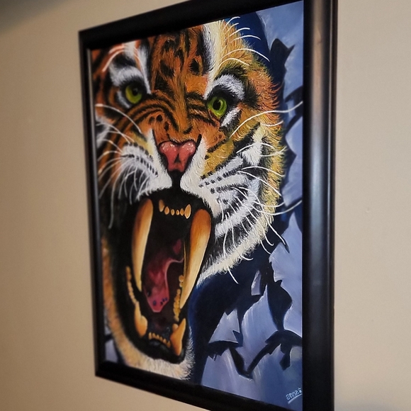 BEAUTIFUL VINTAGE OIL ON CANVAS PAINTING SIGNED BY ANNA 25X31 " FRAMED - Picture 8 of 12